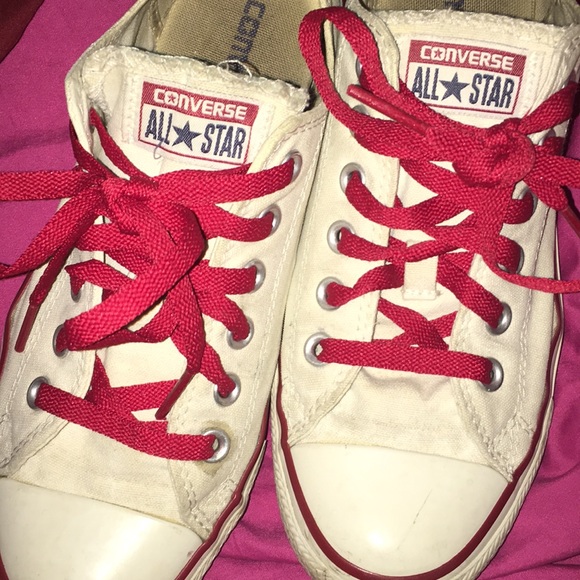 white converse red laces